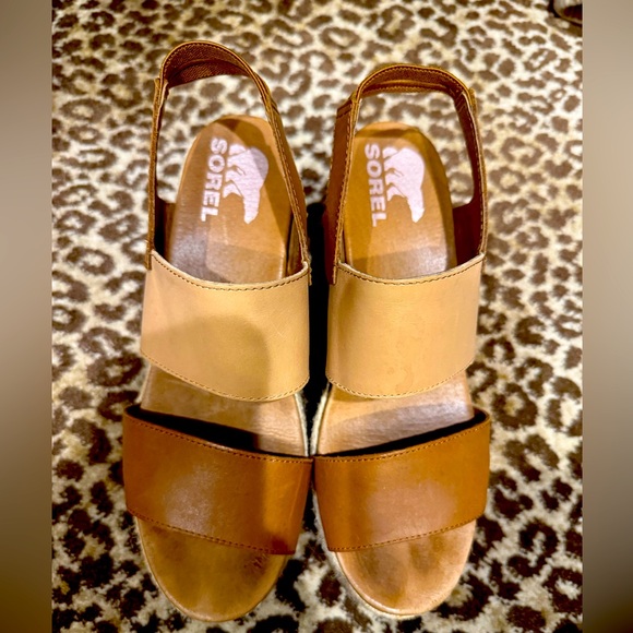 Sorel camel beige two two wedge size 9 - Picture 1 of 6